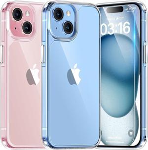 TAURI 3 in 1 for iPhone 15 Plus Case Clear, [Not Yellowing] with 2X Screen Protector, [Military Grade Drop Protection] Shockproof Case for 15 Plus 6.7 Inch