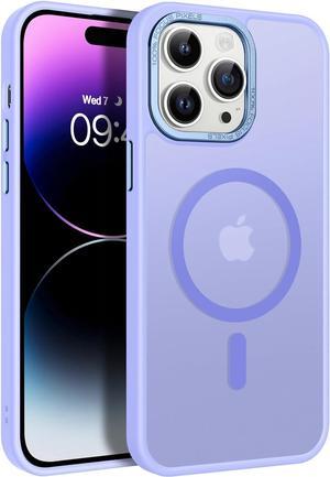 Magnetic for iPhone 14 Pro Case [Compatible with Magsafe] Translucent Matte 14 Pro Phone Case Slim Fit Shockproof Women Men Girls Boys Protective Cover Cases for iPhone 14 Pro 6.1", Purple