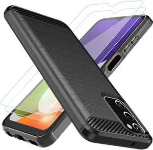 Osophter for Galaxy A03S CaseSamsung A03S Case with 2pcs Screen Protector ShockAbsorption Flexible TPU Rubber Protective Cell Phone Cover for Samsung Galaxy A03S US Black