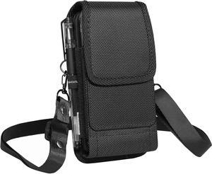 Dual Phone Holster Case for 2 Phones, DIHOOTL 2 Cell Phone Pouch with Belt Clip for iPhone 15 Pro Max/14 Pro Max/13 Pro Max/12 Pro Max/11 Pro Max/15 Plus/14 Plus/8 Plus Galaxy S23 S22+ S21 S11+ S10+