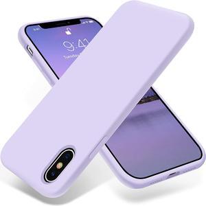 OTOFLY Compatible with iPhone X Case,Ultra Slim Fit iPhone Xs Case Liquid Silicone Cover with Full Body Protection Anti-Scratch Shockproof Bumper,Soft Microfiber Lining 5.8 inch, (Cloud Mauve)
