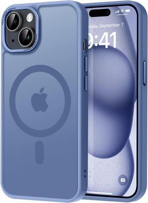 Thomo Upgraded Magnetic for iPhone 15 Plus Case [Compatible with Magsafe] [Mil-Grade Protection], Pocket-Friendly, Slim Translucent Phone Case Cover for iPhone 15 Plus 6.7", Light Blue