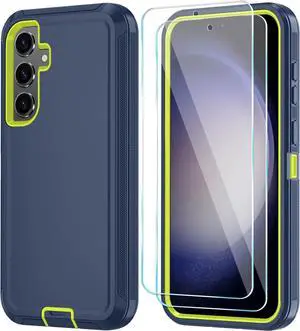 ONOLA for Samsung Galaxy S24 Case with HD Screen Protector [Not fit S24 Plus / S24 Ultra], Samsung S24 Phone Case, [3 in 1] Heavy Duty Phone Case for Samsung S24 6.2" (DarkBlueGreen)
