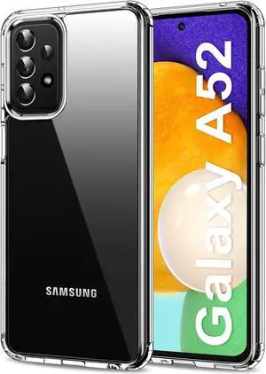 HOOMIL for Samsung Galaxy A52 / A52 5G / A52s 5G Case Clear [Anti-Yellowing] Anti-Scratch Transparent Hard Back and Soft Edge [Military Grade Drop Protection] Shockproof Phone Cover - Crystal Clear