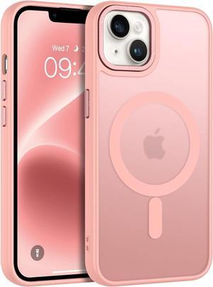 Magnetic iPhone 14 Plus Case [Compatible with Magsafe] Translucent Matte Phone Case iPhone 14 Plus Slim Thin Shockproof Anti-Yellow Women Men Girls Boys Protective Cover for 14 Plus, Pink