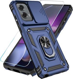 SunStory for Motorola Moto G Stylus 5G 2024 Case with HD Screen Protector & Slide Camera Cover & Kickstand, [Military-Grade] Phone Case for Moto G Stylus 5G 2024 (Blue)