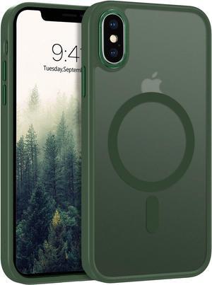 Telaso iPhone X Case, iPhone Xs Phone Case Compatible with Magsafe Translucent Matte Back Slim Shockproof Anti-Scratch Anti-Yellow Protective Magnetic iPhone X/XS Case, Midnight Green