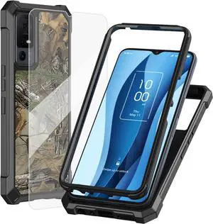 Ailiber for TCL 40 XE 5G Verizon/TCL 40 X 5G T609M Case with Screen Protector, 2 Layer Structure Protection, Shockproof Corner TPU Bumper,Military Grade Slim Silicone Cover for TCL 40 X 6.56-Camo