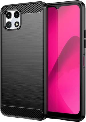 Osophter for Revvl 7 5G Case: T-Mobile Revvl 7 5G Phone Case Shock-Absorption Flexible TPU Rubber Protective Cell Cover for T-Mobile Revvl 7 5G(Black)