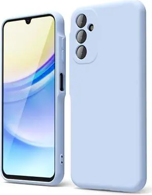 oakxco for Samsung Galaxy A15 5G Case Liquid Silicone, Soft Rubber Gel Elegant Thin Slim TPU Matte Smooth Case with Camera Lens Cover for Women Men Boy, Light Blue