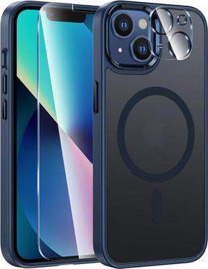 for iPhone 13 Phone Case: iPhone 14 Case Magnetic Translucent Matte Back Cover Metal Button Military Grade Protection Shockproof Shell Full Body Protective Slim Cell Phone Case - 6.1 inch