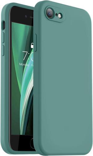 for iPhone SE Case 2022/3rd/2020,iPhone 8/7 Case, Upgraded Liquid Silicone with [Square Edges] [Camera Protection] [Soft Anti-Scratch Microfiber Lining] Phone Case for iPhone SE - Pine Green