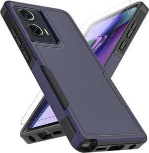 for Moto G Stylus 5G 2024 Case: Dual Layer Protective Heavy Duty Cell Phone Cover Shockproof Rugged with HD Screen Protector - Military Protection Bumper Tough - Motorola Moto G Stylus 5G 2024, Blue