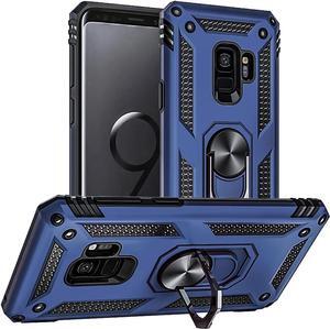 Aozuoton for Samsung Galaxy S9 Case, Galaxy S9 Case, [Military Grade 16ft. Drop Tested] Ring Shockproof Protective Phone Case for Samsung Galaxy S9,Blue