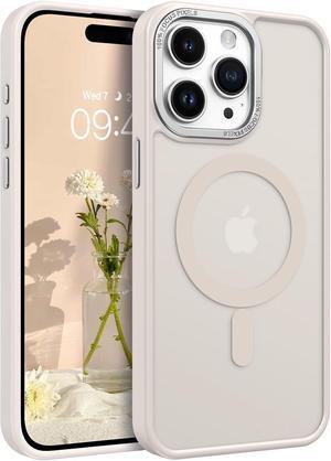 for iPhone 15 Pro Max Phone Case,iPhone 15 Pro Max Magnetic Case [Compatible with MagSafe] Translucent Matte Shockproof Women Men Protective Case Cover for iPhone 15 Pro Max 6.7",Light Grey