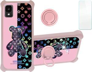jioeuinly TCL 30 Le 30le Jet Case Compatible with TCL 30 Z 30z T602dl Phone Case Cover [with Tempered Glass Screen Protector][Hard PC + Soft Silicone][Colorful Reflect Light] IMDF-JXX
