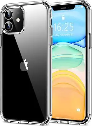HOOMIL for iPhone 11 Case Clear [Anti-Yellowing] Anti-Scratch Transparent Hard Back and Soft Edge [Military Grade Drop Protection] Shockproof Phone Cover - Crystal Clear