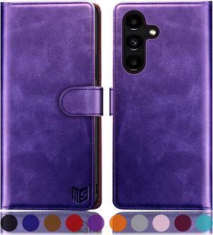 SUANPOT for Samsung Galaxy S24 Plus/S24+ Wallet case with RFID Blocking Credit Card Holder,Flip Book PU Leather Protective Cover Women Men for Samsung S24Plus Phone case Purple