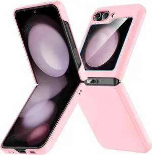 Ruky for Samsung Z Flip 5 Case, Hard PC Ultra Slim Shockproof Protective Cover, Support Wireless Charging Phone Case Girls Women Full Body Covers for Samsung Galaxy Z Flip 5, Pink