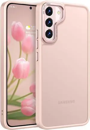Rayboen for Samsung Galaxy S22 Plus Case, Translucent Frosted Hard Back Silicone Edge Skin Feel Anti-Scratch Protective Slim Phone Cover for Samsung S22+ Plus, Matte Pink