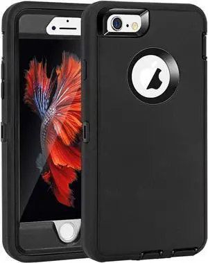 MAXCURY for iPhone 6s Plus Case, iPhone 6 Plus Case 5.5 Inch, Heavy Duty Shockproof Full Body Protection Cover Built-in Screen Protector for Men & Women - Black
