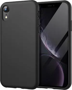 JETech Silicone Case for iPhone XR, 6.1-Inch, Silky-Soft Touch Full-Body Protective Case, Shockproof Cover with Microfiber Lining (Black)