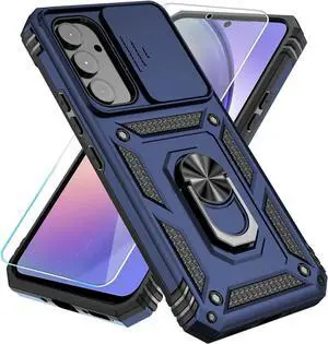 SunStory Phone Case for Samsung Galaxy A54 5G Case with HD Screen Protector & Slide Camera Cover & Kickstand, Samsung A54 5G Case [Military-Grade] Phone Case for Samsung Galaxy A54 5G (Blue)