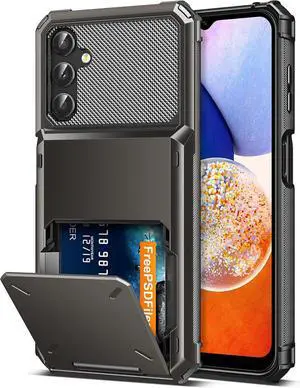 COOYA for Samsung A14 5G Case Wallet 5 Credit Card Holder ID Slot Flip Cover Galaxy A14 5G Wallet Case Back Pocket Protective Hard Shell Rubber Bumper Armor for Samsung Galaxy A14 5G Bronze Gunmetal