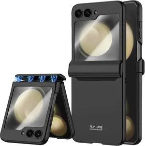 STORMTAL for Samsung Galaxy Z Flip 5 Case, Hinge Protection, Built-in Screen Protector, Wireless Charging, Shockproof, Anti Scratch Slim Phone Protective Cover for Galaxy Z Flip 5, 2023 Black