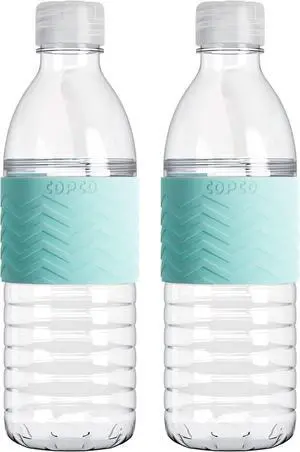 Copco Hydra 16.9 oz Water Bottle with Leak-Proof Lid - Tritan Reusable with Textured Grip Sleeve - BPA-Free, Shatter-Resistant, Dishwasher Safe for Travel, Gym, Work, Outdoor Adventures (Robin Blue)