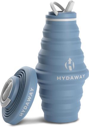 HYDAWAY Collapsible Water Bottle - 25oz I Reusable Water Bottle with Flip Top Lid for Travel, Hiking, Backpacking I Portable & Leakproof, Food-Grade Silicone, BPA Free, Collapses to 1.5