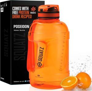 SQUATZ 78 Oz Poseidon Series Sports Water Bottle - Premium Quality Big Volume Wide Mouth protein Shake Gym Flask, Fixed Buckle Carrying Strap, Leak Resistance, Zero Condensation Sleeve