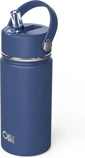 OISIZ Kids Water Bottle with Straw Lid 14oz, Vacuum Insulated 316 Stainless Steel Water Bottles for Kids for School, Leakproof Water Bottle, BPA Free and Keep Cold for 24 Hours