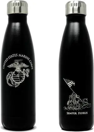 USMC 17oz Double Wall Vacuum Insulated Stainless Steel Marine Corps Water Bottle - Perfect for PT, Outdoor Sports, Hiking & Cycling - USMC 17oz Water Bottles