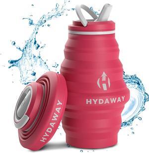 HYDAWAY Collapsible Water Bottle - 17oz I Reusable Water Bottles with Flip Top Lid for Travel, Hiking, Backpacking I Portable & Leakproof, Food-Grade Silicone, BPA Free, Collapses to 1.5