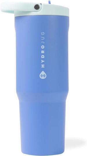 HydroJug Sport - Stainless Steel Tumbler with Straw, Vacuum Insulated, 32oz Leakproof Water Bottle, Ergonomic Design, Reusable, Dishwasher Safe, Rubber Base, Durable for Gym or Outdoors, Riptide