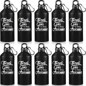 Sieral 10 Pcs Employee Appreciation Gifts Thank You for Being Awesome Water Bottle 20 oz Aluminum Water Bottle Lightweight Sport Tumbler with Twist Cap Buckle Inspirational Gifts for Coworker