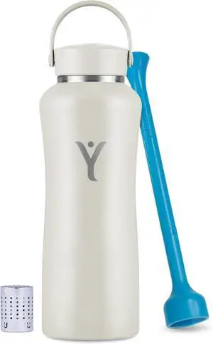DYLN Alkaline Water Bottle | Portable Hydrogen Water Bottle Creates Hydrogen-Rich Water up to 9.5 pH | Vacuum Insulated Stainless Steel Keeps Water Cold for 24 Hours
