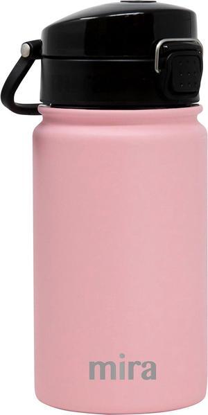 MIRA 12 oz Kids Water Bottle with Spout Lid - Vacuum Insulated Stainless Steel Thermo Flask Keeps Cold for 24 Hours, Hot for 12 Hours - Rose Pink