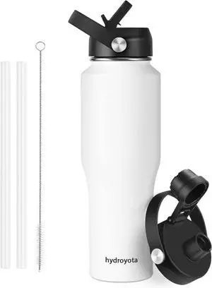 40oz Cold Water Drink Sports Water Bottle with Leak Proof Straw Lid,Reusable Stainless Steel Thermos with Double Walled Vacuum,BPA-free,Works,Travel,Sports,Fit All Car Cup Holders