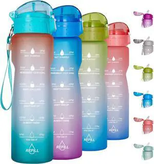 Goothdurs 24oz/32oz/50oz Motivational Water Bottle with Time Marker Reminder  Water Tracker Bottles with Times to Drink - Leak-Proof BPA Free Hydration Sports Daily Water Bottle Jug