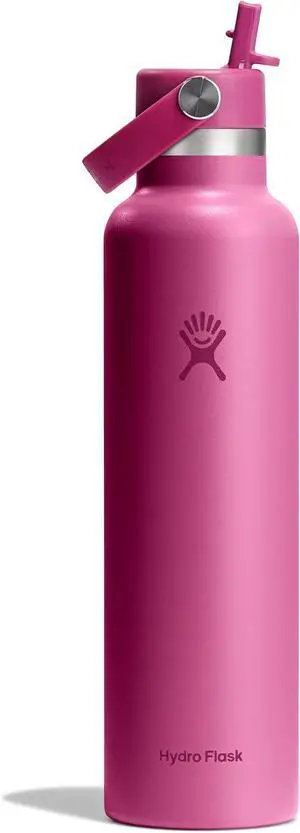 Hydro Flask Water Bottle - Insulated Stainless Steel - Straw Lid, Non Spill, Leakproof 24 Oz Reef Pink
