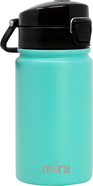 MIRA 12 oz Kids Water Bottle with Spout Lid - Vacuum Insulated Stainless Steel Thermo Flask Keeps Cold for 24 Hours, Hot for 12 Hours - Teal