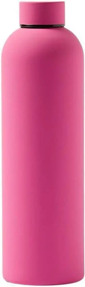 Matte Finish Stainless Steel Water Bottle | Vacuum Insulated Travel Bottle | Hot & Cold Water Bottle | Smooth Rubber Finish Water Bottle (Pink)