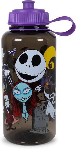 Disney's The Nightmare Before Christmas Water Bottle | BPA-Free Large Plastic Water Jug With Screw Top Lid | Hydration For Outdoor Sports, Gym, Yoga | Holds 34 Ounces