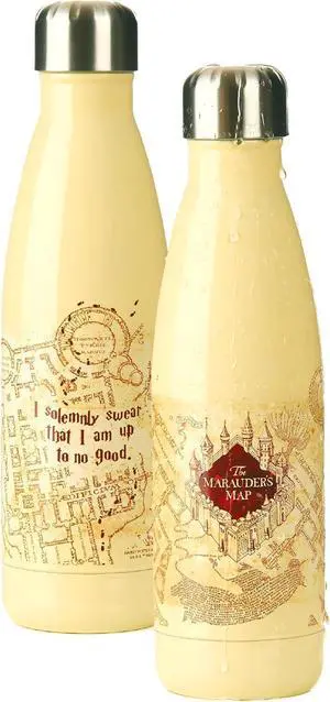 Paladone Harry Potter Marauders Map Water Bottle - Officially Licensed Leakproof Metal Bottle for Hot and Cold Beverages, 500ml (17 oz), Gift for Potter Fans