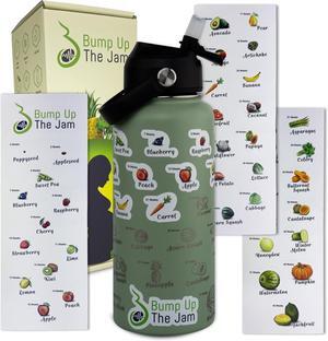 Pregnancy Water Bottle Tracker - 32 ounce Stainless Steel - Includes Weekly Pregnancy Tracker Stickers (Pale Mint)