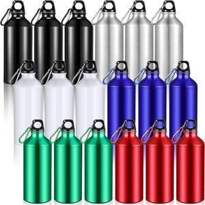 18 Pcs Water Bottles Multipack Bulk 20 oz Metal Aluminum Reusable Lightweight Sport Valentine First Day of School Gifts Party Favor Leak Proof with Twist Cap Gym Hiking Bike Outdoor Travel