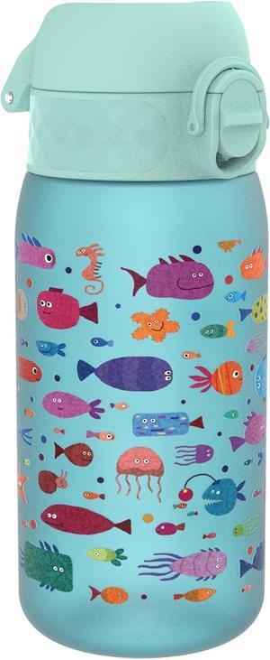 ION8 Small Water Bottle, 350 ml/12 oz, Leak Proof, Easy to Open, Secure Lock, Dishwasher Safe, BPA Free, Carry Handle, Hygienic Flip Cover, Easy Clean, Odor Free, Carbon Neutral, Blue, Fish Design ION8 Small Water Bottle, 350 ml/12 oz, Leak Proof, Easy to Open, Secure Lock, Dishwasher Safe, BPA Free, Carry Handle, Hygienic Flip Cover, Easy Clean, Odor Free, Carbon Neutral, Blue, Fish Design
