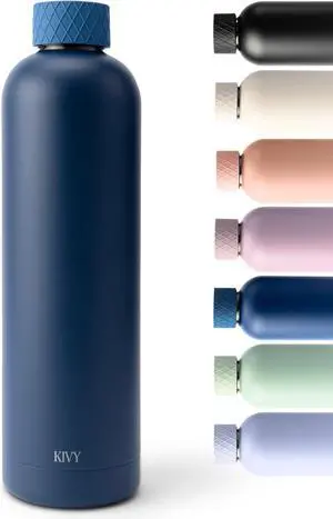 KIVY Stainless Steel Insulated 32oz Water Bottle - Blue Twist Top Bottle for Adults
